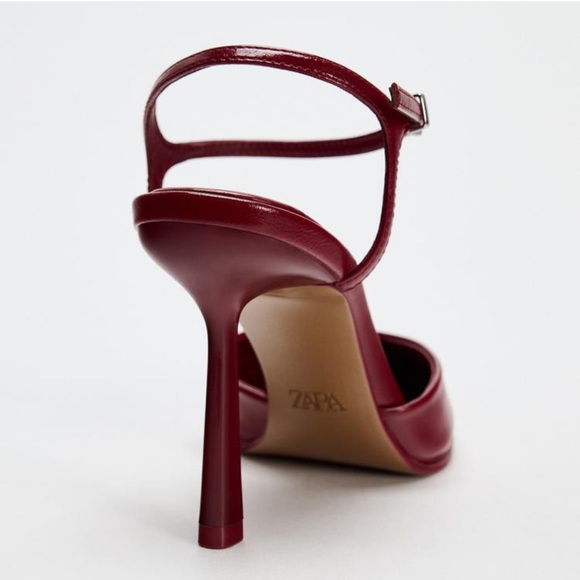 Zara Bordeaux Point Toe Heels - Picture 4 of 4